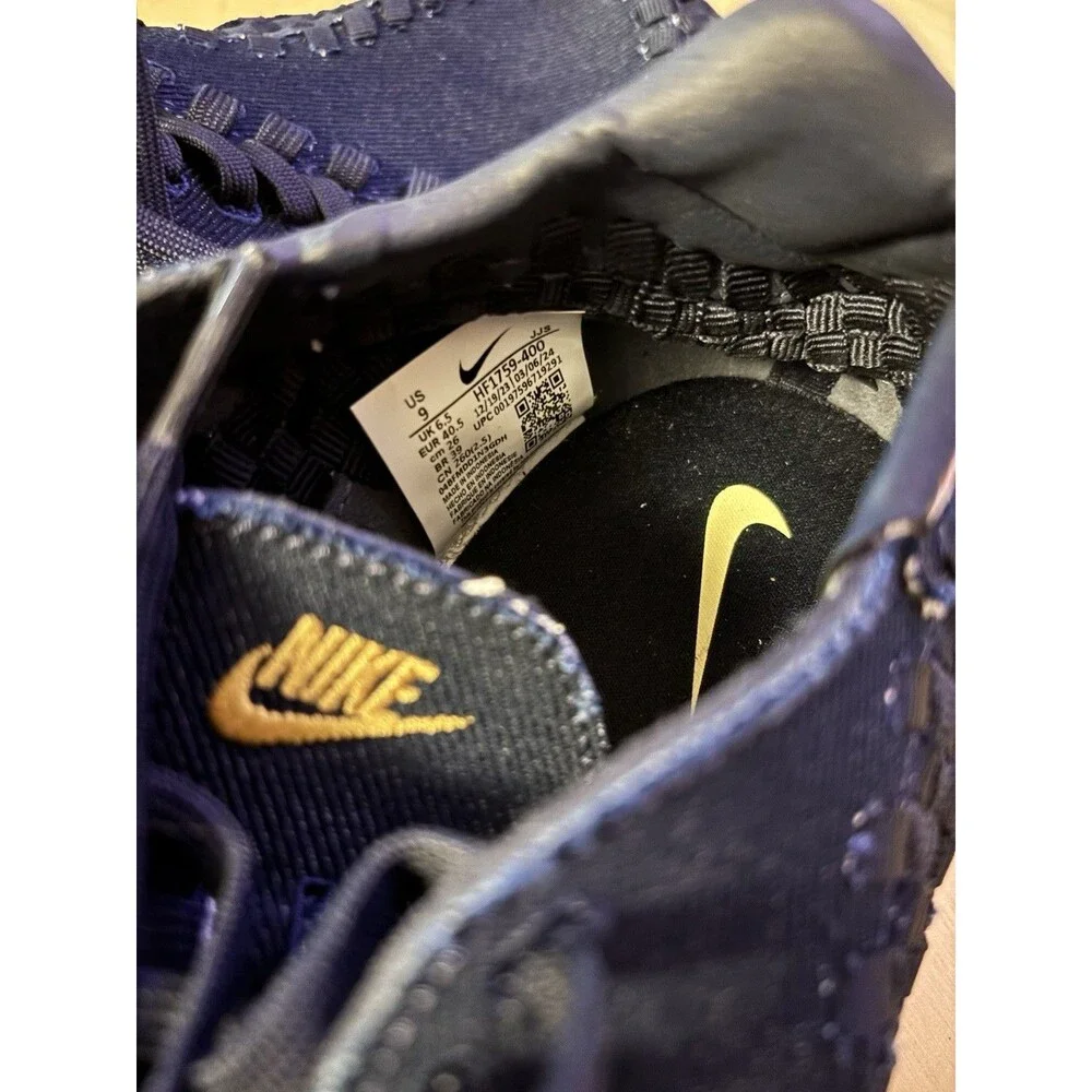 Nike Women's Air Footscape Woven Raw HF1759-400 Obsidian/Coconut/Wheat SZ 9 Blue